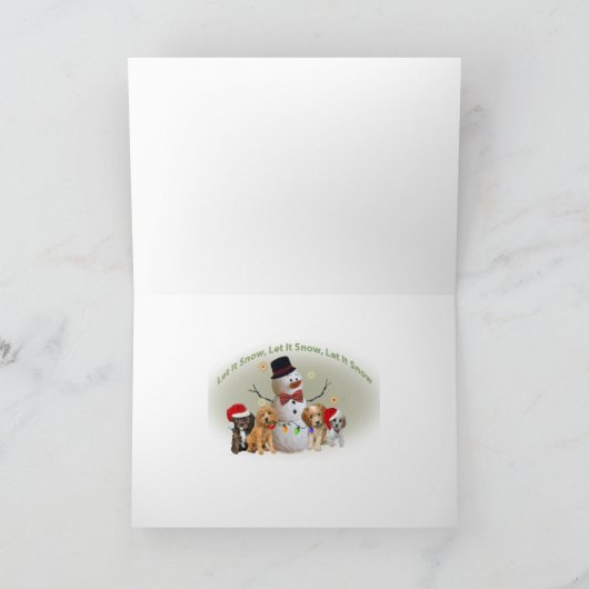 Cavapoo wanneer het weer buiten is angstaanjagende feestdagen kaart (Binnen)