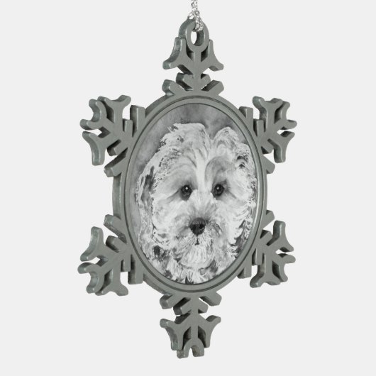 Cavapoo waterverf. keramische bal ornament (Links)