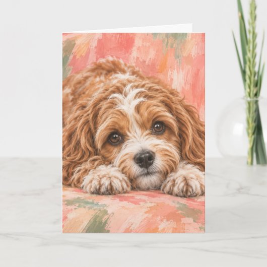 Cavapoo wenskaart | Schattige Cavapoo-hondliefhebb Kaart (Voorkant)
