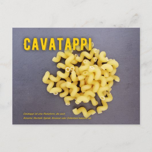 Cavatappi Italienisches Restaurant Rezept zutat Briefkaart (Voorkant)