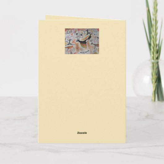 Cave Art Abstract Birthday Kaart (Achterkant)