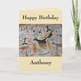 Cave Art Abstract Birthday Kaart
