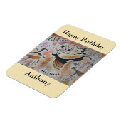 Cave Art Abstract Birthday Magnet Magneet (Linkerzijde)