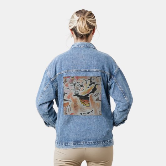 Cave Art Abstract Denim Jacket (Model)