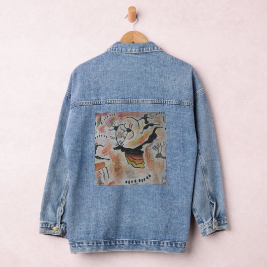 Cave Art Abstract Denim Jacket (Hangar)