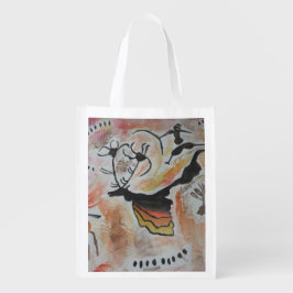 Cave Art Abstract herbruikbaar basislade Boodschappentas