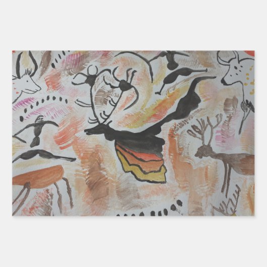 Cave Art Abstract Inpakpapier Vel (Voorkant 3)