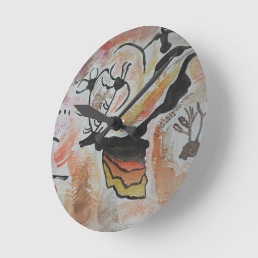 Cave Art Abstract Ronde Klok (Hoek)