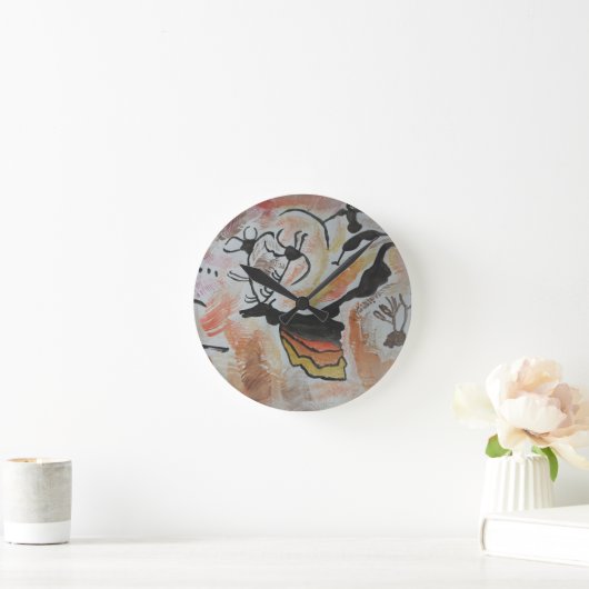 Cave Art Abstract Ronde Klok (Huis)