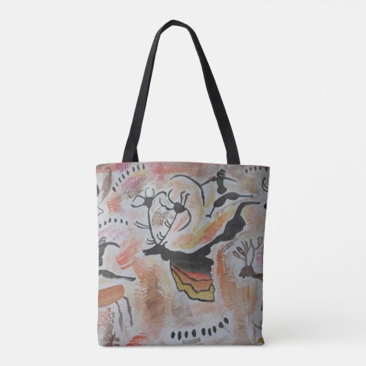 Cave Art Abstract Tote Bag (Achterkant)