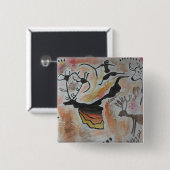 Cave Art Abstract Vierkante Button 5,1 Cm (Voorkant /achterkant)