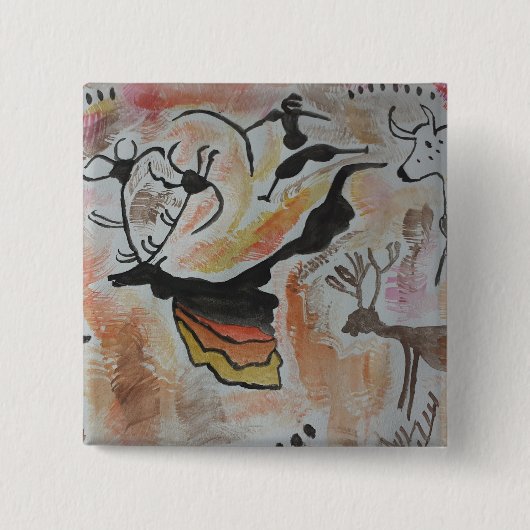 Cave Art Abstract Vierkante Button 5,1 Cm (Voorkant)