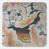 Cave Art Abstract Vierkante Sticker (Voorkant)