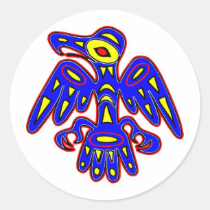 Cave Art, Ancient Bird Drawing Ronde Sticker