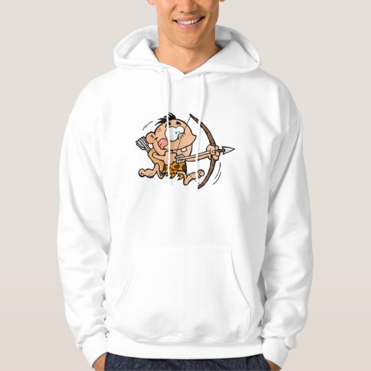 Cave Boy met buis en Pijl Hoodie (Voorkant)
