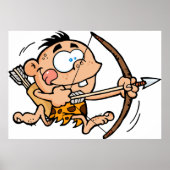 Cave Boy met buis en Pijl Poster (Voorkant)