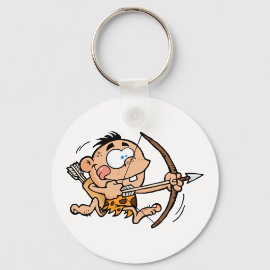 Cave Boy met buis en Pijl Sleutelhanger (Achterkant)