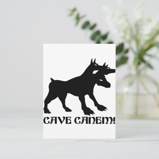CAVE CANEM - BEWARE OF DOG Latijn Briefkaart (Staand voorkant)