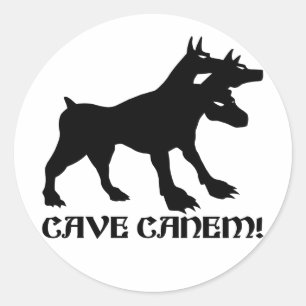 CAVE CANEM - BEWARE OF DOG Latijn Ronde Sticker