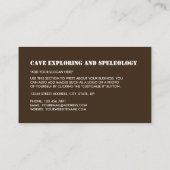 Cave, Cave Explorer, Sportsperson, Sportcoach Visitekaartje (Achterkant)