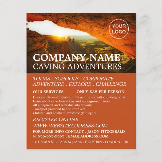 Cave, Caving Adventure Adverteren Flyer (Voorkant)