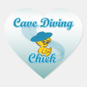 Cave Diving Chick #3 Hart Sticker
