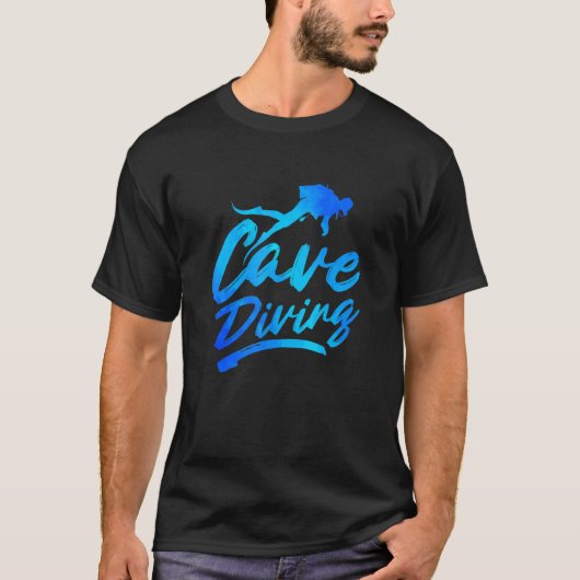 Cave Diving Graphic Spelunking Spelology Potholing T-shirt (Voorkant)