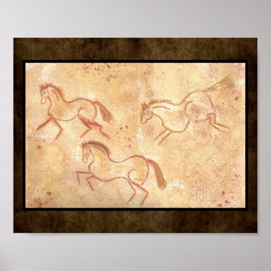 Cave Drawing Painting of Horses Poster (Voorkant)
