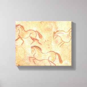 Cave Drawing Schilderen van paarden Canvas Afdruk
