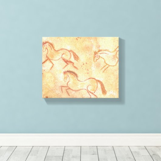 Cave Drawing Schilderen van paarden Canvas Afdruk (Insitu (Houten vloer))