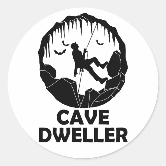 Cave Dweller - Caver Spelunking Speleology Ronde Sticker (Voorkant)