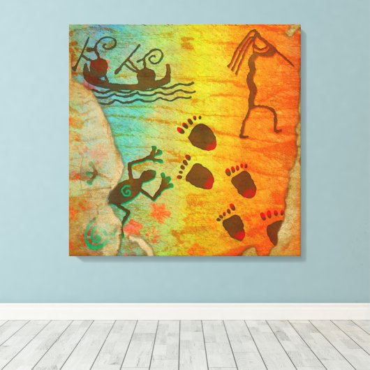 Cave Dwelling Native American DECOR Wrapped Canvas (Insitu (Houten vloer))