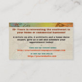 Cave Dwelling Native American TRADE ARTIST TEMP Afsprakenkaartje (Achterkant)