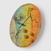 Cave Dwelling Native American Wall Clock Grote Klok (Hoek)