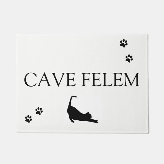 CAVE FELEM - Let op de kat Deurmat (Voorkant)