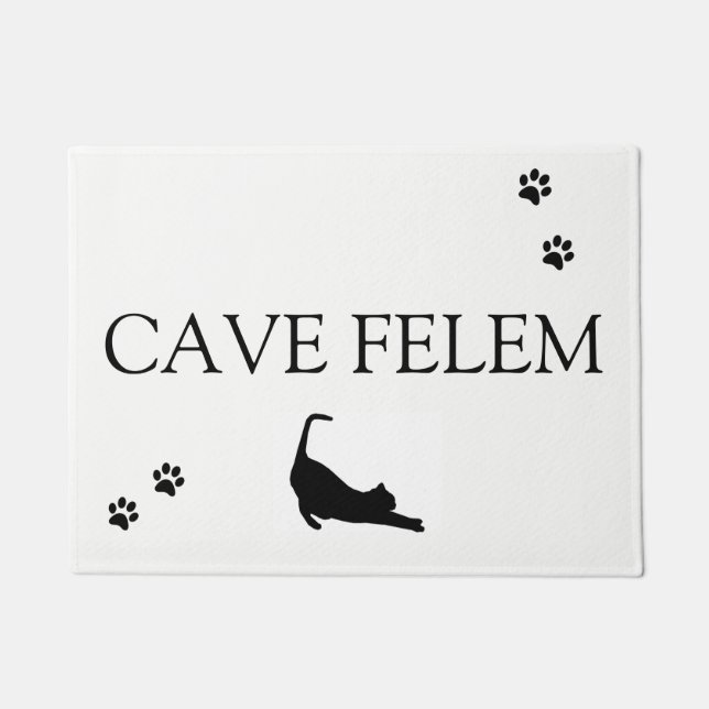 CAVE FELEM - Let op de kat Deurmat (Voorkant)