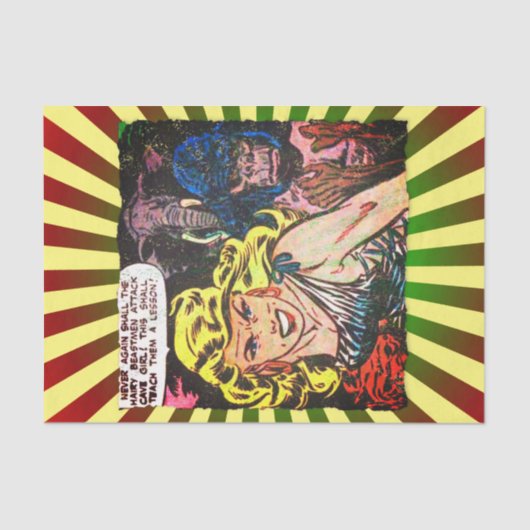 Cave Girl, Gorilla, Elephant Golden Age Comic Book Tissuepapier (Voorkant)