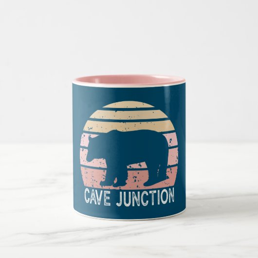Cave Junction Oregon Retro-Beer Tweekleurige Koffiemok (Center)