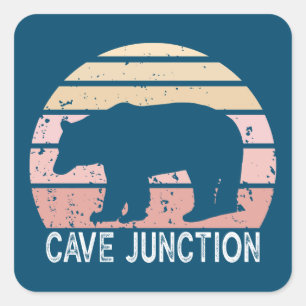 Cave Junction Oregon Retro-Beer Vierkante Sticker
