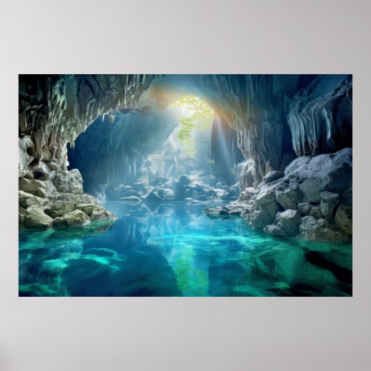 Cave Landschap Meditatie Serene Kalm Poster (Voorkant)