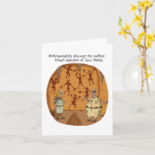 Cave Man Jazz Hands Kaart (Gele Bloem)