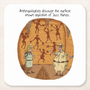 Cave Man Jazz Hands Kartonnen Onderzetters