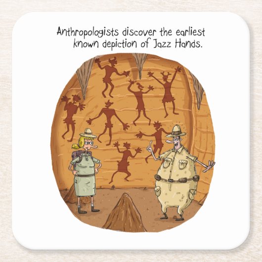 Cave Man Jazz Hands Kartonnen Onderzetters (Voorkant)