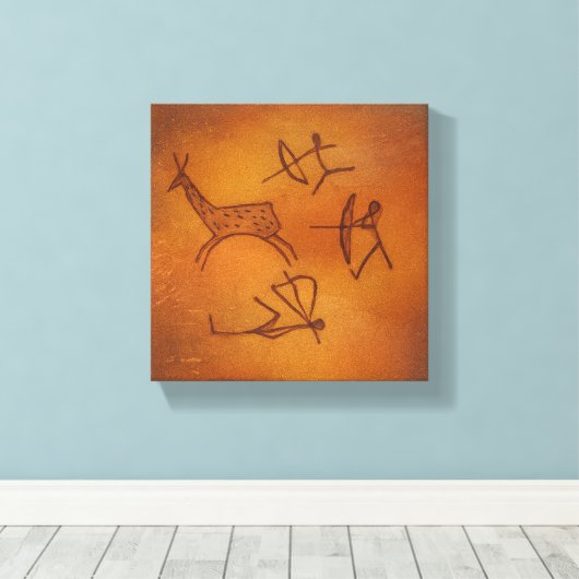 cave painting canvas afdruk (Insitu (Houten vloer))
