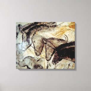 Cave Painting of Horses op Canvas Afdruk