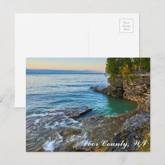 Cave Point, Door County, WI Postcard Briefkaart (Voorkant / Achterkant)