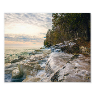 Cave Point - Icy Shores - Sunrise - Foto afdrukken