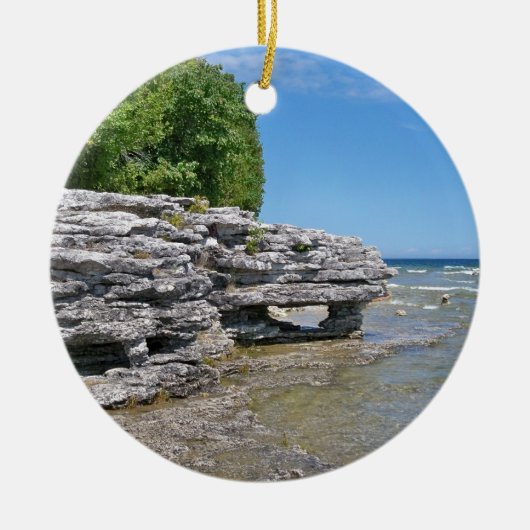 Cave Point Park Shoreline Keramisch Ornament (Voorkant)