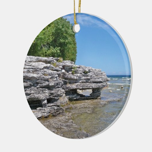Cave Point Park Shoreline Keramisch Ornament (Links)