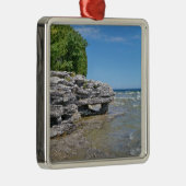 Cave Point Park Shoreline Metalen Ornament (Rechts)